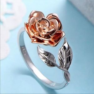 New 925 Sterling Silver Rose Flower Ring